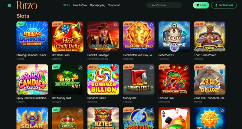 Ritzo Casino Games